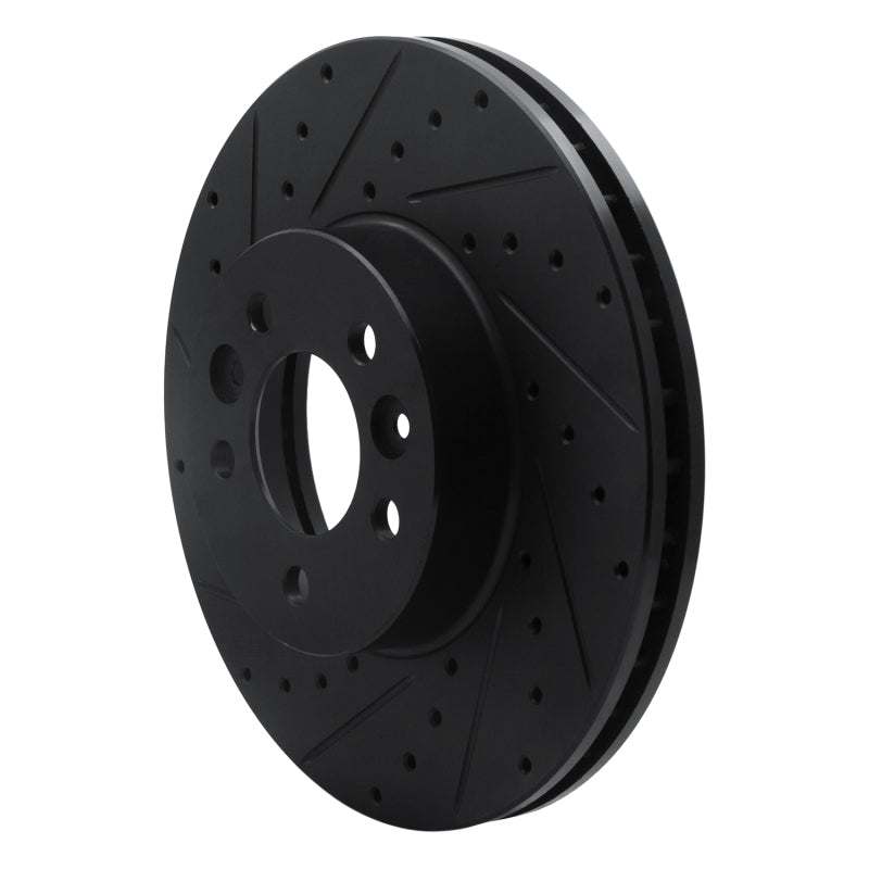 R1 98-02 Ford Crown Victoria Front Left Drilled & Slotted Black Brake Rotor