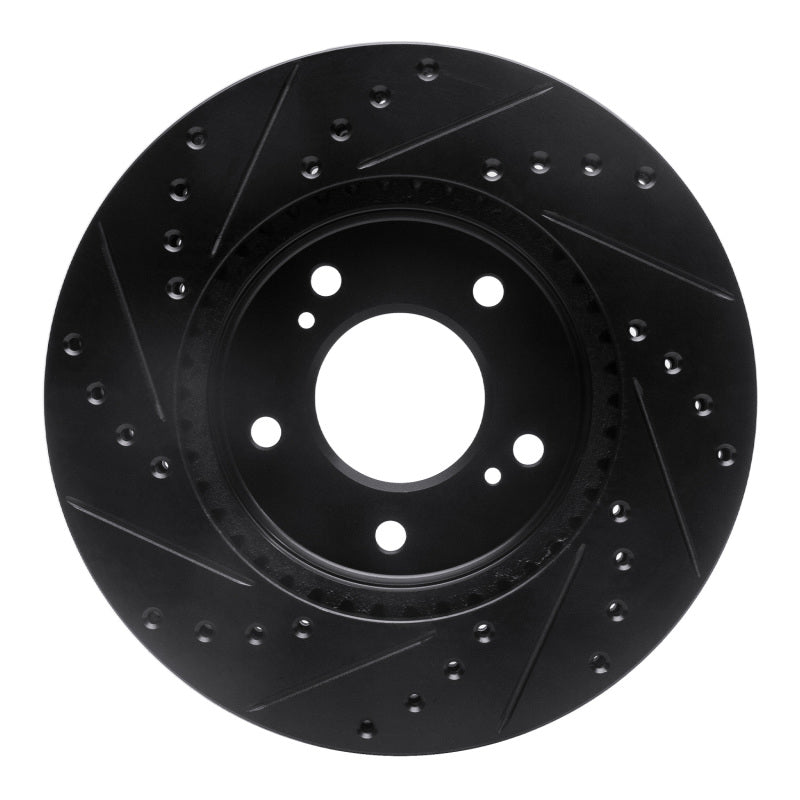 R1 91-96 Acura NSX Front Right Drilled & Slotted Black Brake Rotor