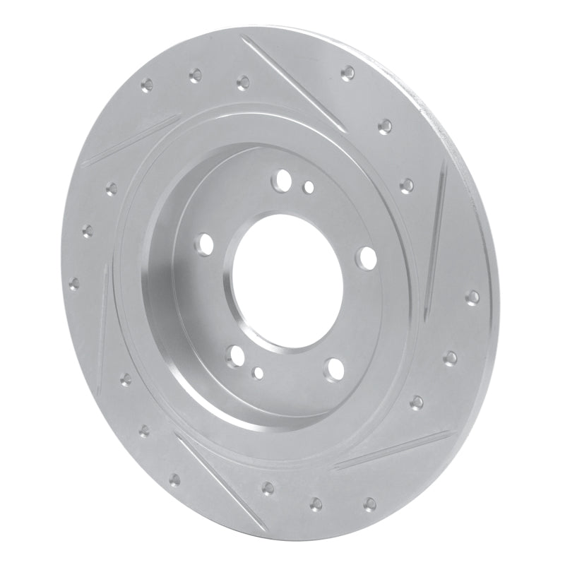 R1 13-25 Hyundai SONATA Rear Left Drilled & Slotted Silver Brake Rotor
