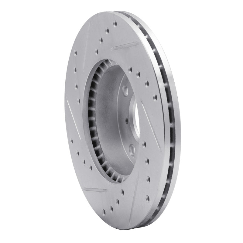 R1 99-07 Suzuki Esteem Front Right Drilled & Slotted Silver Brake Rotor
