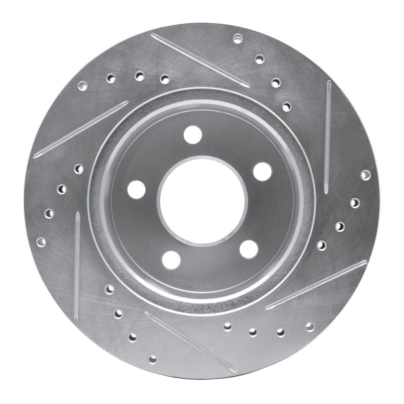 DFC 90-99 Jeep TJ (Canada - See Wrangler for US) Front Left Drilled & Slotted Silver Brake Rotor