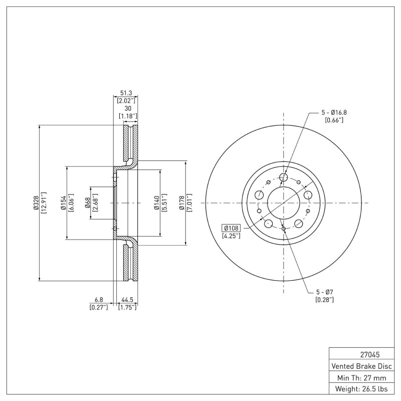 DFC 03-14 Volvo XC90 Front Brake Rotor