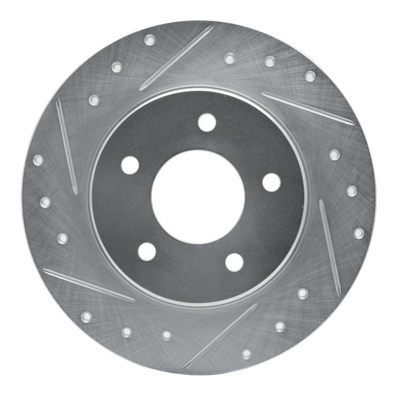 DFC 94-99 Buick Regal Rear Left Drilled & Slotted Silver Brake Rotor