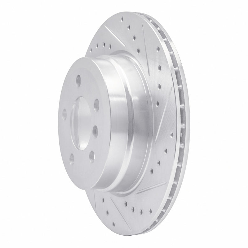 R1 07-19 BMW X6 Rear Right Drilled & Slotted Silver Brake Rotor