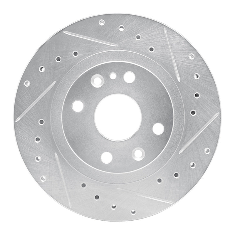 DFC 99-03 Mazda Protege Front Right Drilled & Slotted Silver Brake Rotor