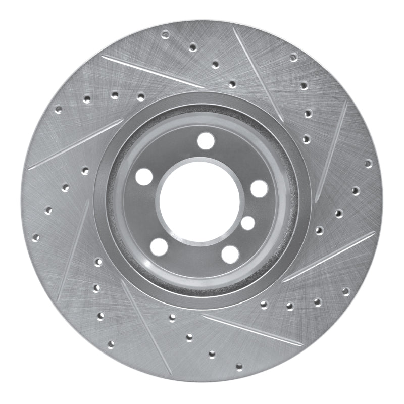 R1 12-18 BMW 328I Front Left Drilled & Slotted Silver Brake Rotor