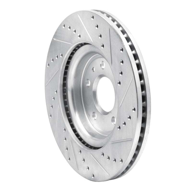 R1 11-19 Ford Explorer Front Left Drilled & Slotted Silver Brake Rotor