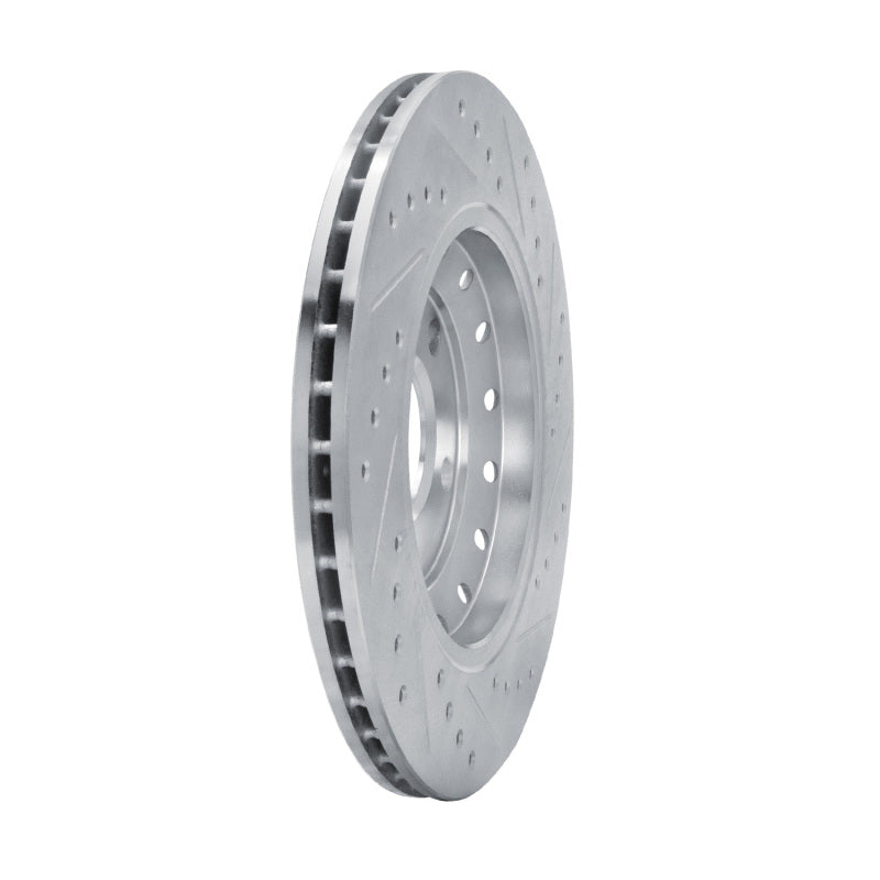 R1 04-10 Audi A8 Rear Right Drilled & Slotted Silver Brake Rotor