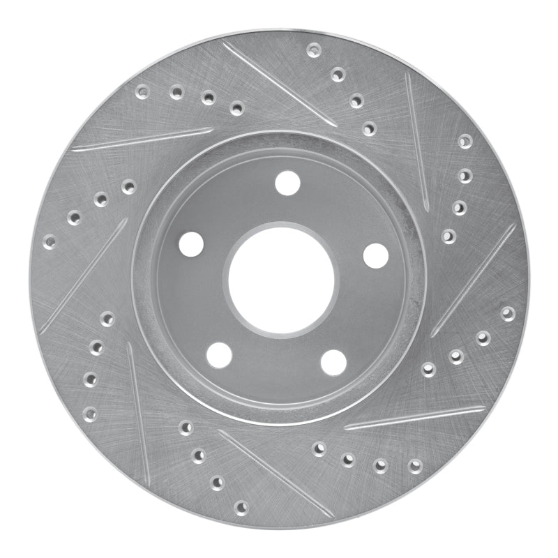 DFC 91-97 Toyota Previa Front Left Drilled & Slotted Silver Brake Rotor