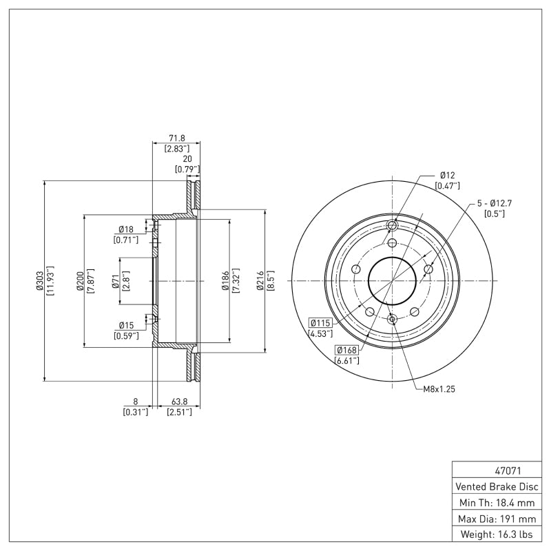 R1 07-15 Chevrolet Captiva Sport Rear Brake Rotor