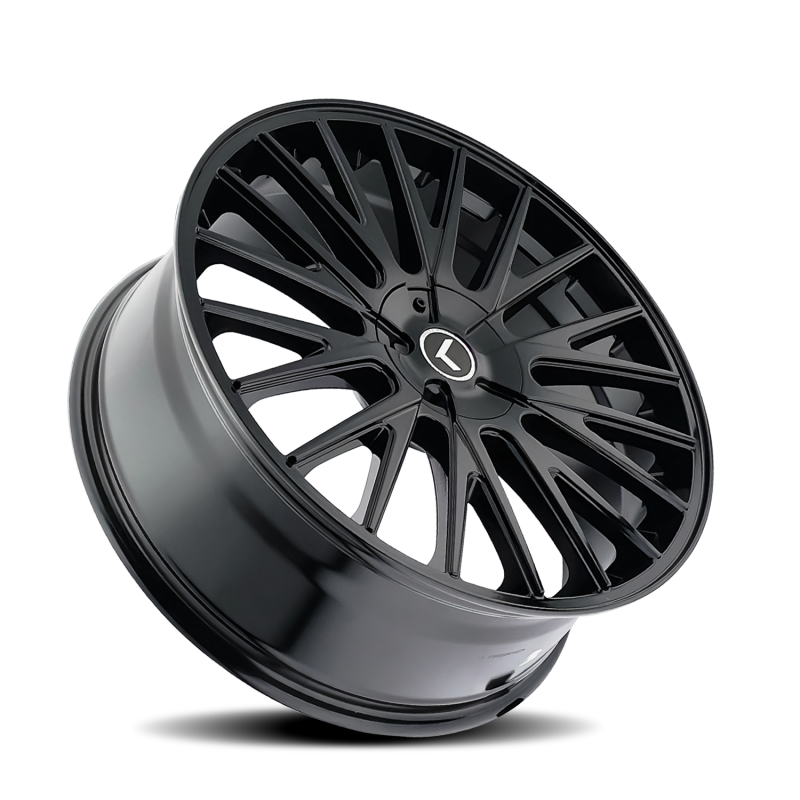 Kraze KR185 Double Down 20x8.5 / 5x108/114.3 BP / 38mm Offset / 73mm Hub Gloss Black Wheel