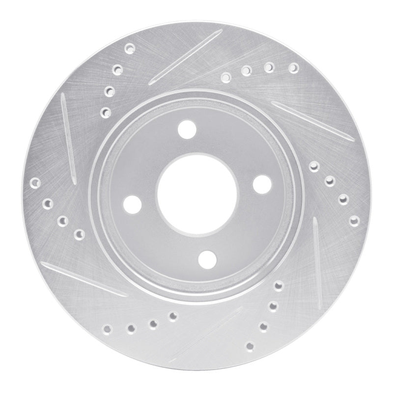 R1 03-10 Chevrolet Cobalt Front Right Drilled & Slotted Silver Brake Rotor