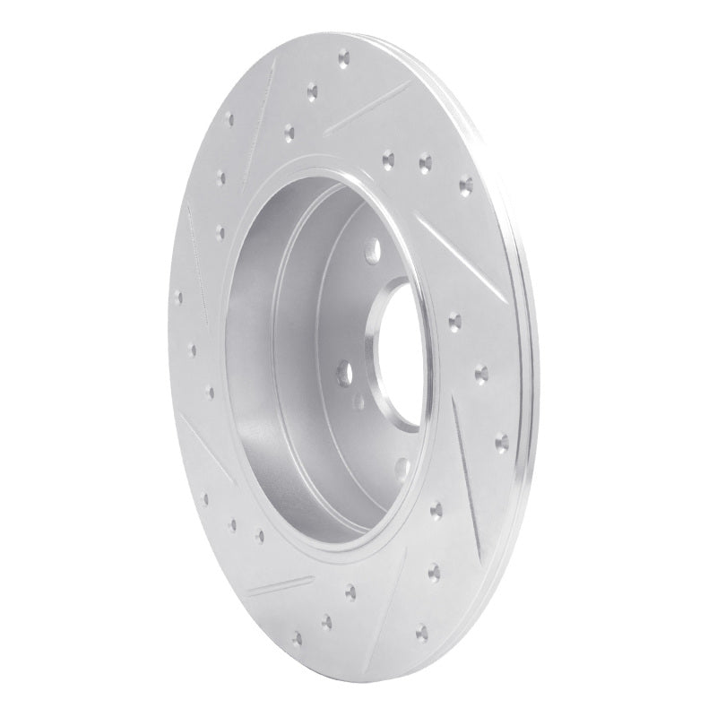 R1 96-98 Mercedes-Benz SL500 Rear Right Drilled & Slotted Silver Brake Rotor