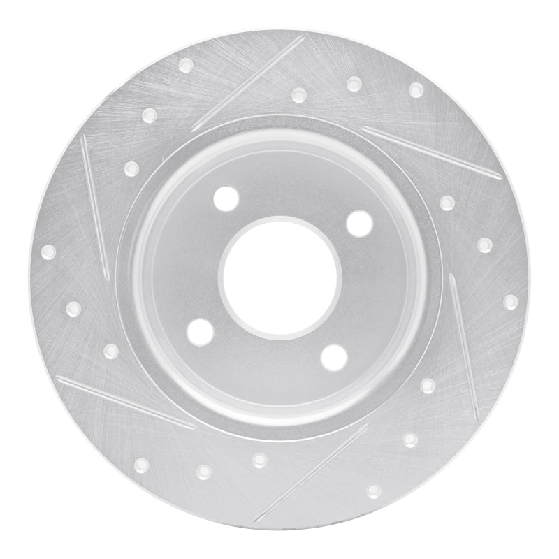 R1 18-22 Ford Ecosport Rear Right Drilled & Slotted Silver Brake Rotor