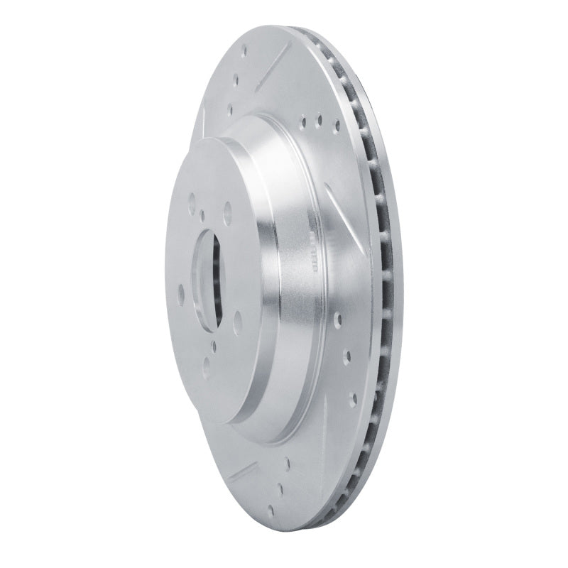 R1 19-23 Subaru Crosstrek Rear Left Drilled & Slotted Silver Brake Rotor