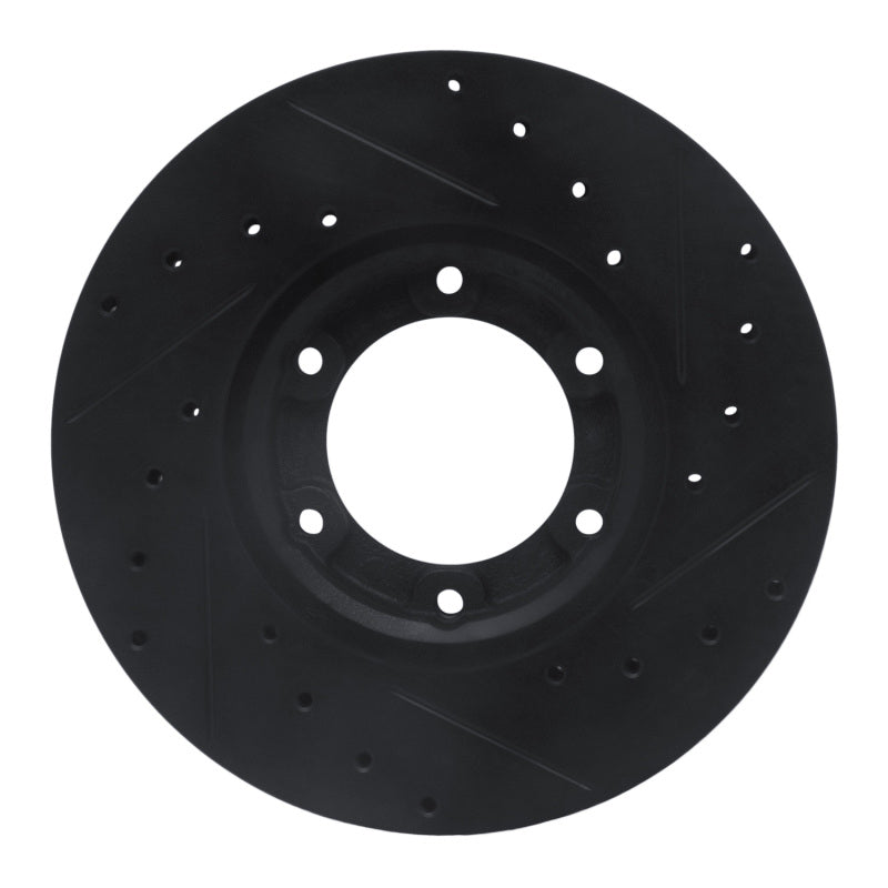 R1 87-88 Toyota Pickup Front Left Drilled & Slotted Black Brake Rotor
