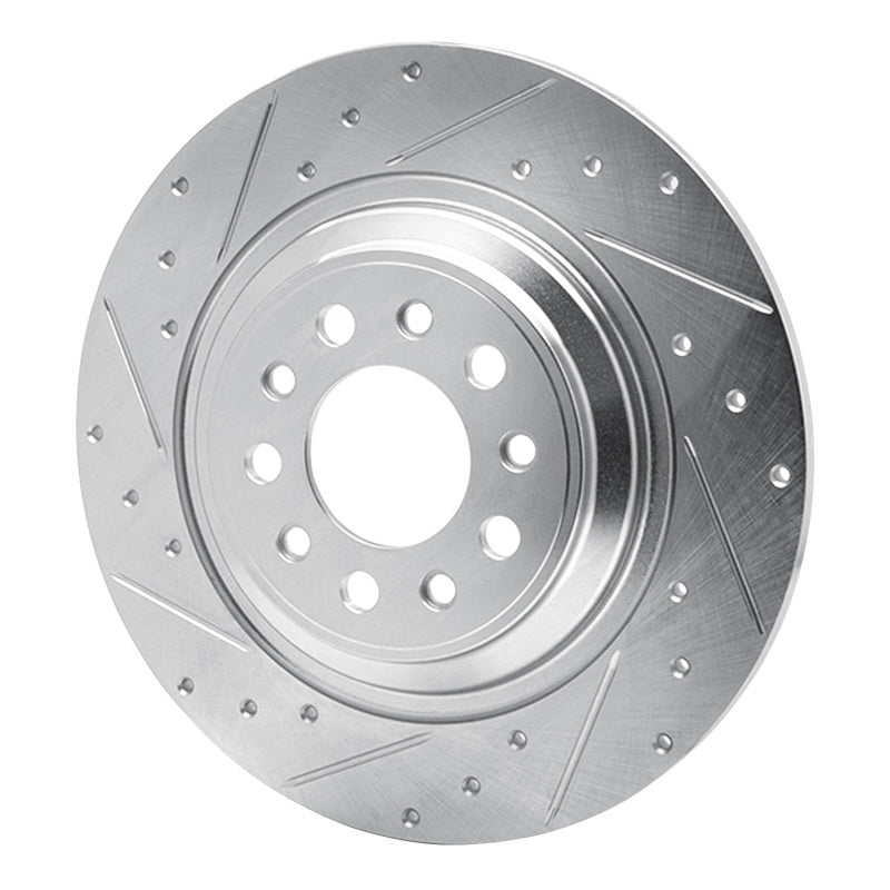 DFC 14-23 Jeep Cherokee Rear Left Drilled & Slotted Silver Brake Rotor