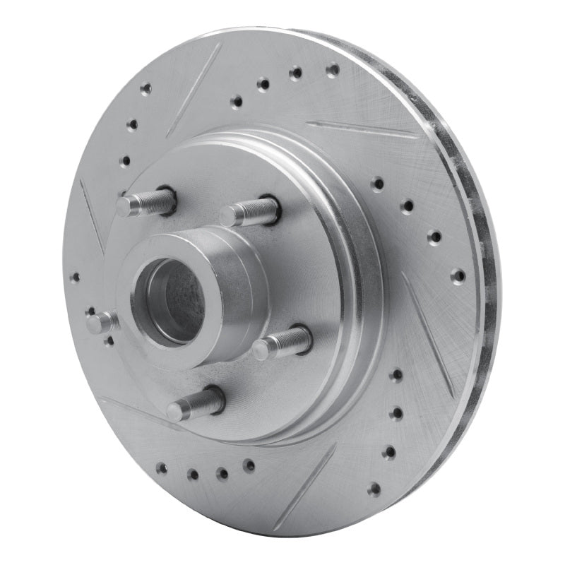 R1 87-92 Lincoln Mark VII Front Left Drilled & Slotted Silver Brake Rotor
