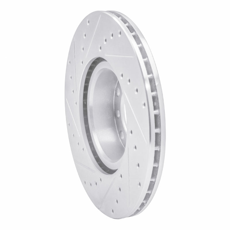 R1 82-85 Mercedes-Benz 380SEC Front Right Drilled & Slotted Silver Brake Rotor