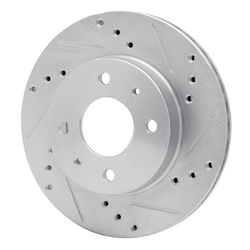 R1 86-17 Nissan TSURU (Mexico) Front Right Drilled & Slotted Silver Brake Rotor