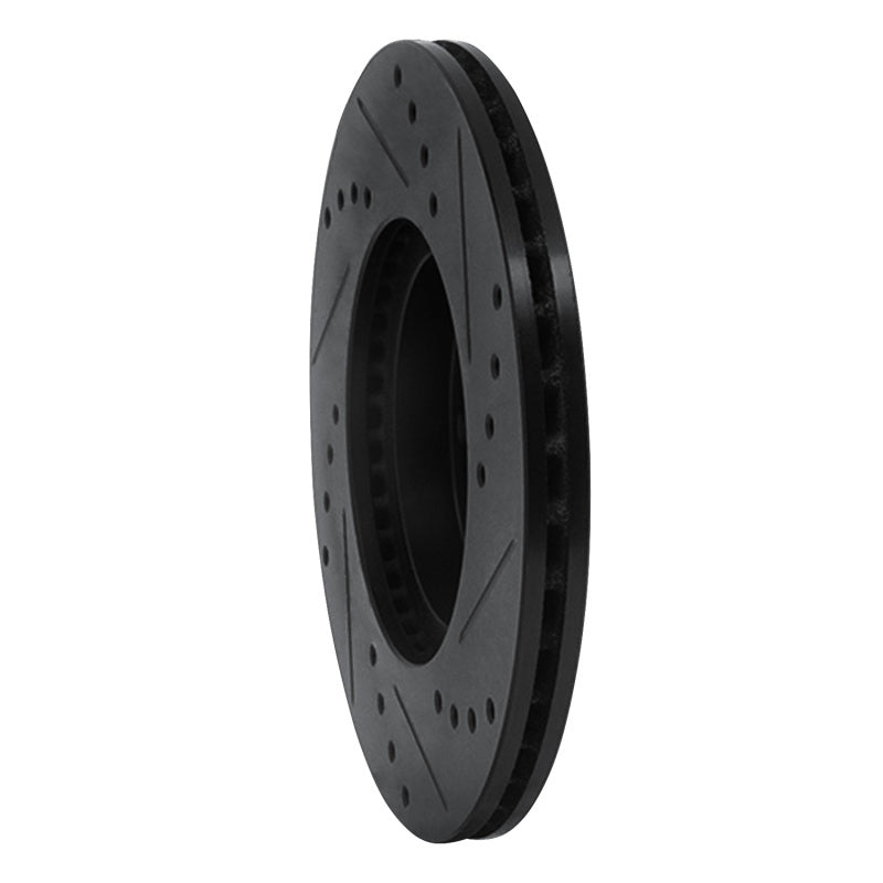 R1 84-87 Toyota Corolla (US/Canada) Front Left Drilled & Slotted Black Brake Rotor
