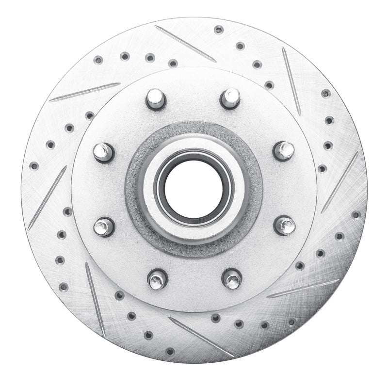 R1 1988-1996 Chevrolet C3500 Front Right Drilled & Slotted Silver Brake Rotor