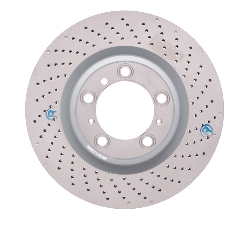 R1 10-23 Porsche 911 Right Rear Drilled GeoSPEC Coated Rotor