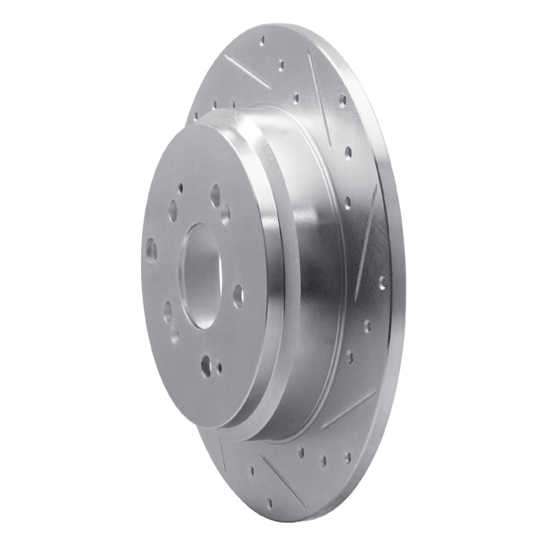 R1 07-17 Acura ZDX Rear Right Drilled & Slotted Silver Brake Rotor