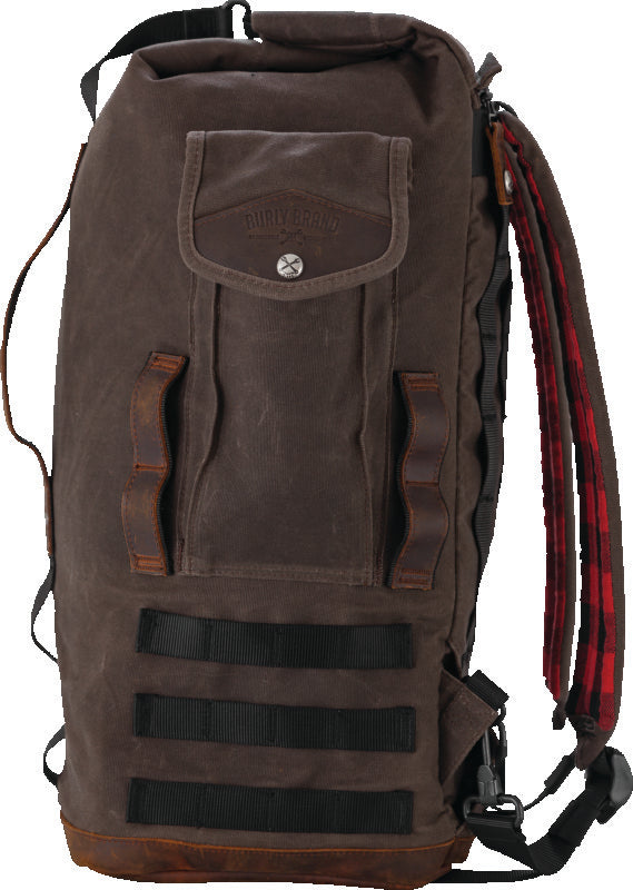 Burly Brand Voyager Sissy Bar Backpack - Dark Oak