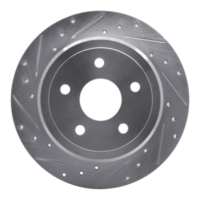 DFC 05-10 Jeep Commander Rear Left Drilled & Slotted Silver Brake Rotor
