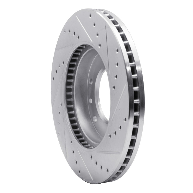 R1 06-14 Hyundai Entourage Front Left Drilled & Slotted Silver Brake Rotor