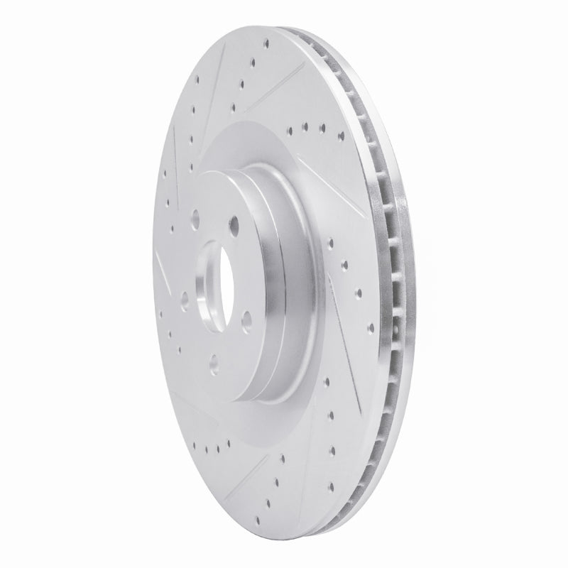 R1 16-18 Ford Focus Front Left Drilled & Slotted Silver Brake Rotor