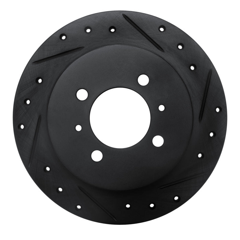 R1 91-94 Nissan Sentra Rear Right Drilled & Slotted Black Brake Rotor