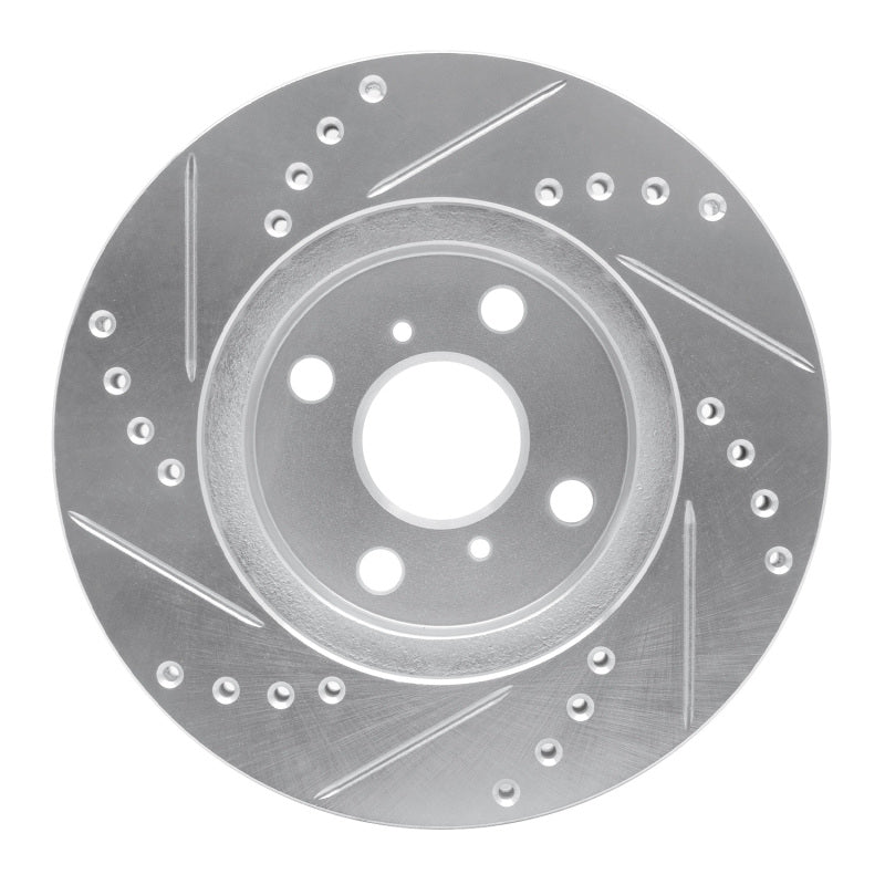 DFC 01-03 Toyota Prius Front Right Drilled & Slotted Silver Brake Rotor