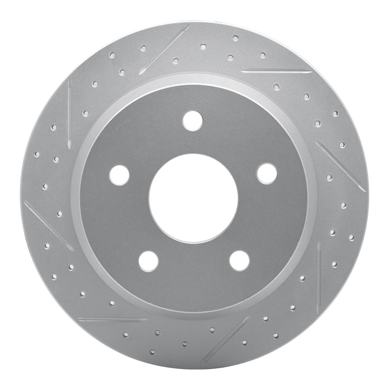 R1 99-04 Jeep Grand Cherokee Rear Left Drilled & Slotted Geo-Carbon Rotor