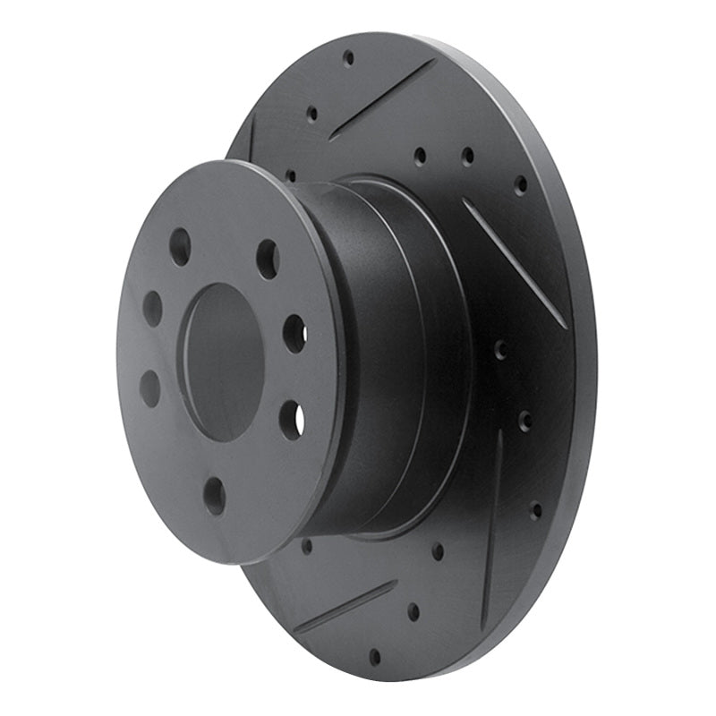 R1 72-78 Volkswagen Type 2 Front Left Drilled & Slotted Black Brake Rotor
