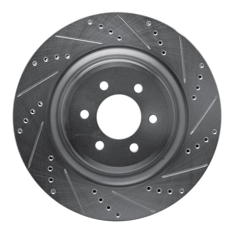 R1 03-17 Dodge Viper Rear Right Drilled & Slotted Silver Brake Rotor