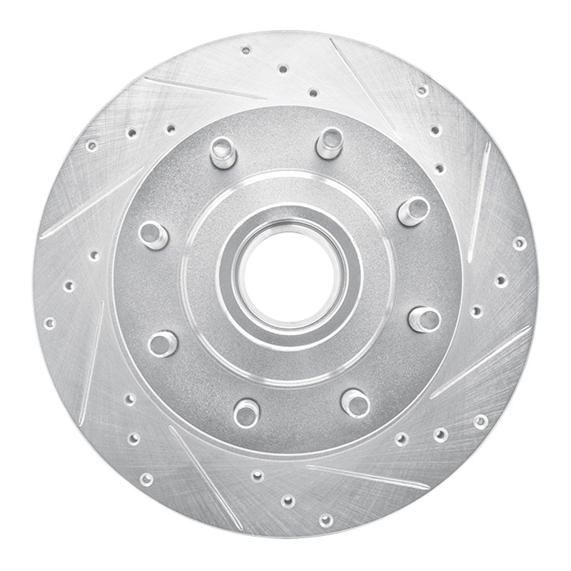 R1 95-07 Ford E-250 Econoline Front Right Drilled & Slotted Silver Brake Rotor