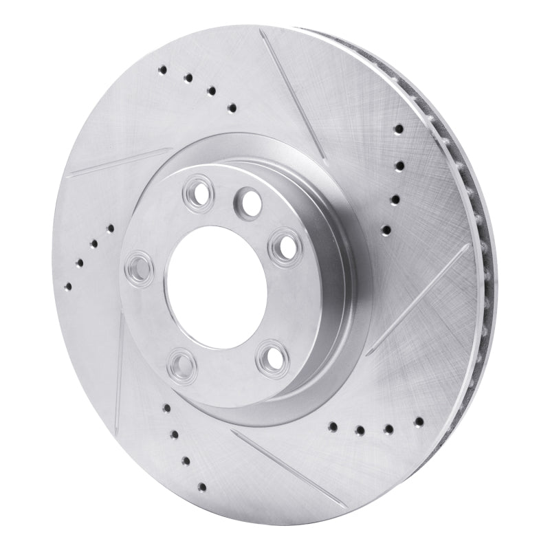 DFC 11-18 Porsche Cayenne Left Front Drilled & Slotted Silver Brake Rotor
