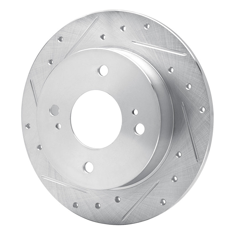 R1 90-06 Infiniti G20 Rear Left Drilled & Slotted Silver Brake Rotor