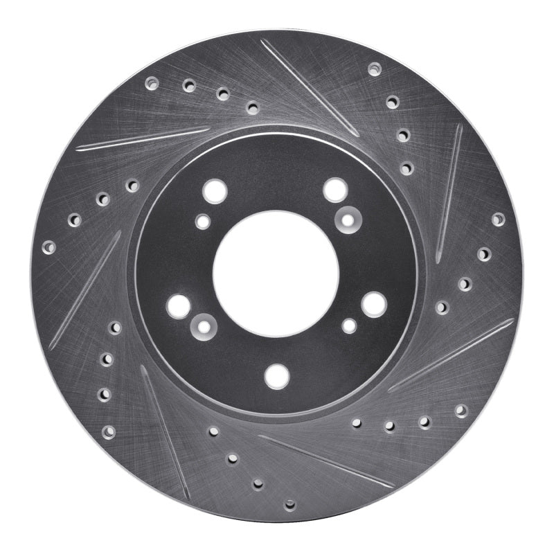 R1 91-01 Acura Integra Front Right Drilled & Slotted Silver Brake Rotor