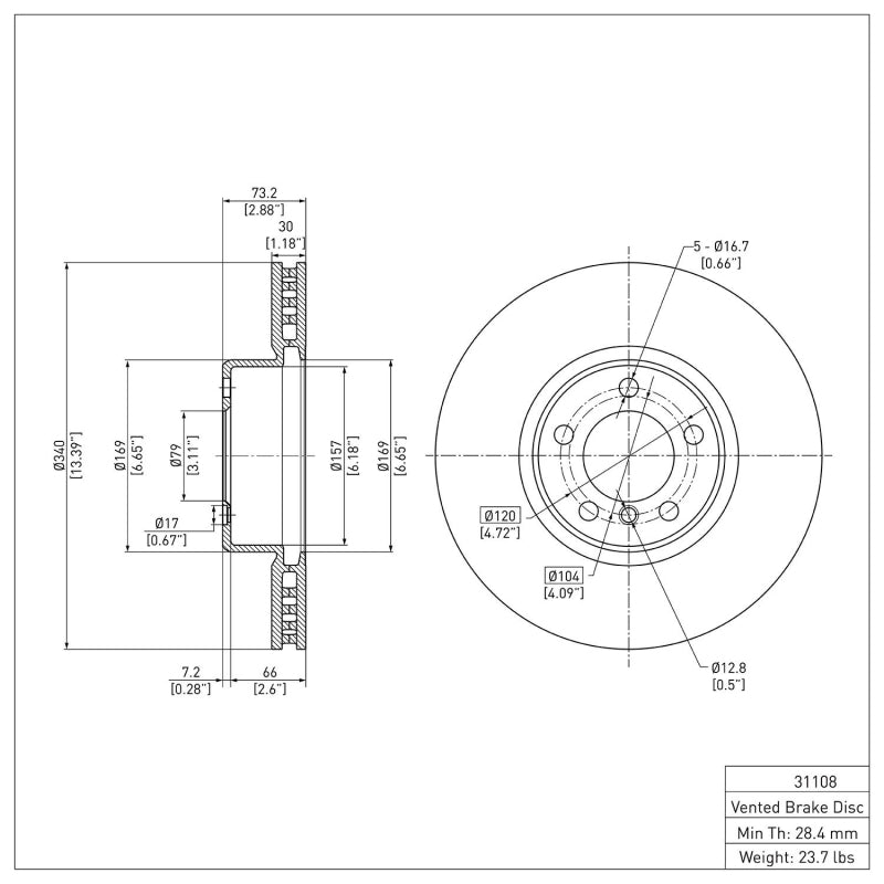 R1 12-21 BMW 118i (Mexico) Front Brake Rotor