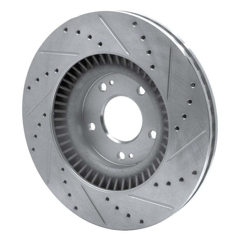 R1 15-20 Kia SORENTO Front Left Drilled & Slotted Silver Brake Rotor