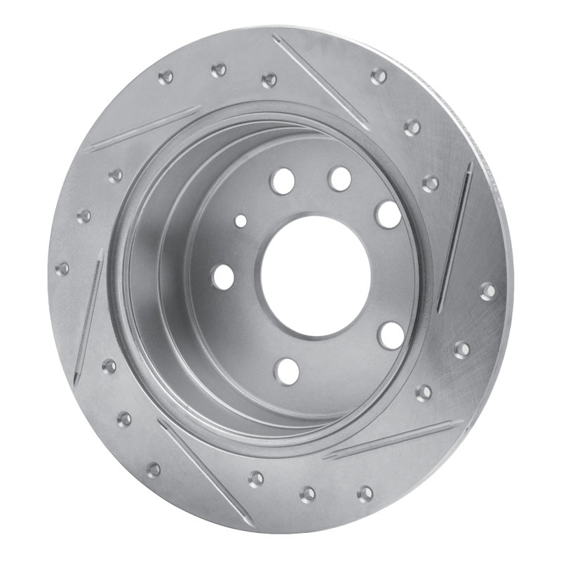 R1 94-96 Saab 900 Rear Left Drilled & Slotted Silver Brake Rotor