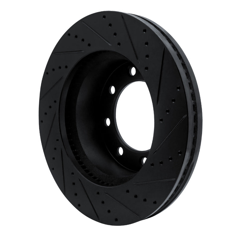 R1 12-25 Ford F-350 Super Duty 4WD Front Left Drilled & Slotted Black Brake Rotor