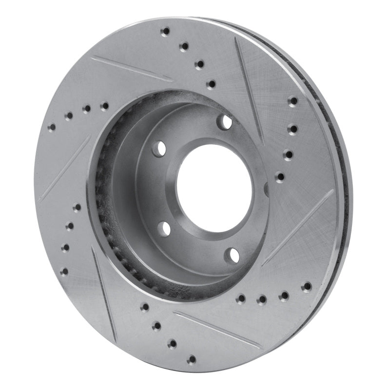 DFC 92-95 Mazda MPV Front Left Drilled & Slotted Silver Brake Rotor