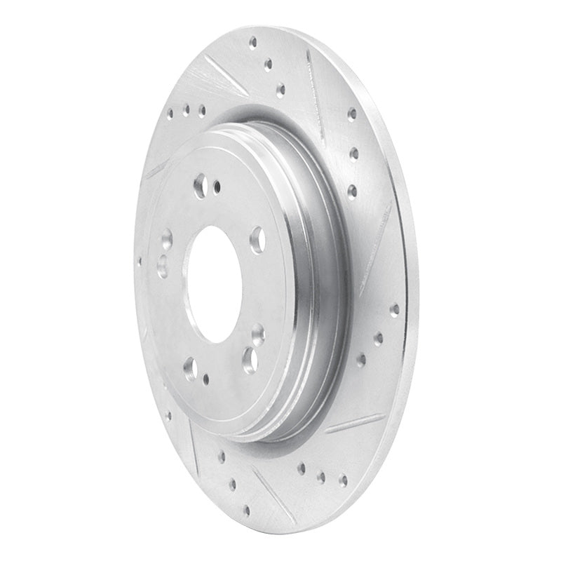 R1 14-20 Acura RLX Rear Right Drilled & Slotted Silver Brake Rotor