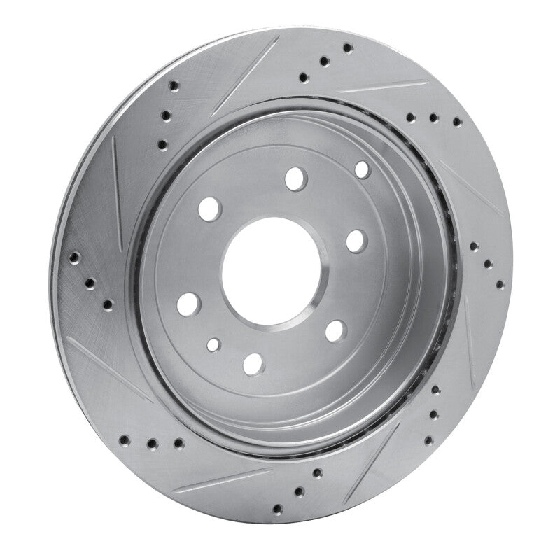 DFC 07-17 Buick Enclave Rear Right Drilled & Slotted Silver Brake Rotor