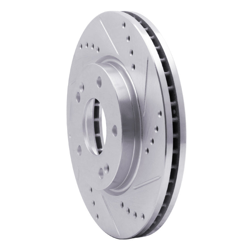 DFC 01-05 Hyundai Santa Fe Front Right Drilled & Slotted Silver Brake Rotor