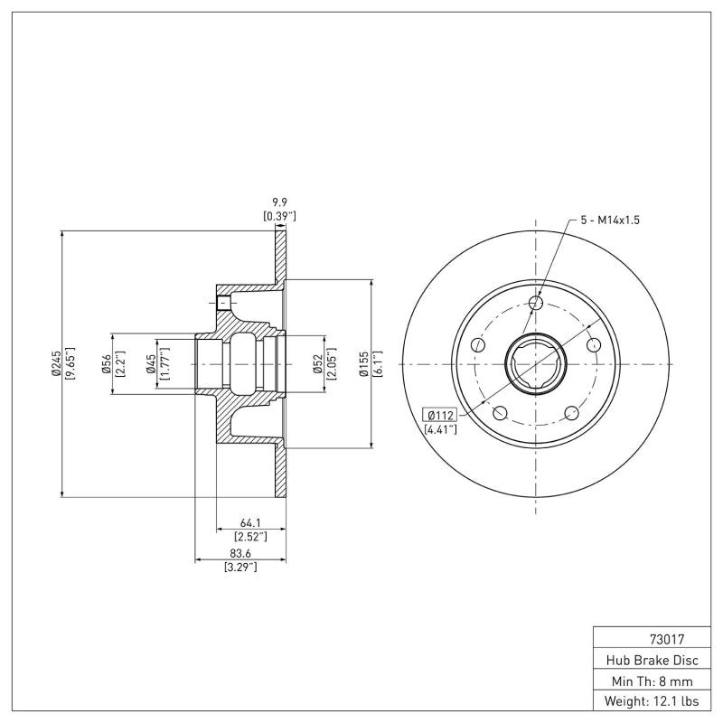 R1 96-08 Audi A4 (Mexico) Rear Brake Rotor